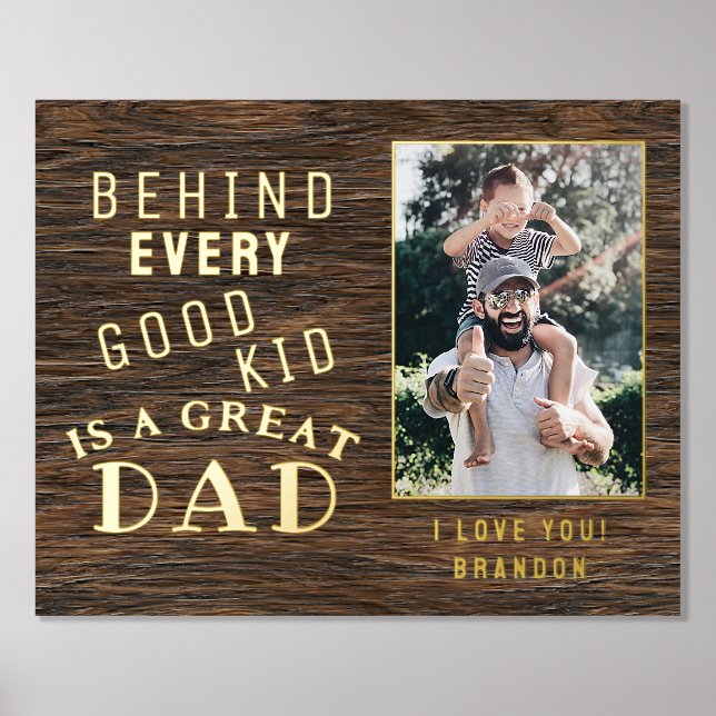 Custom Photo Of Great Dad With Kid Foil Prints (Front)