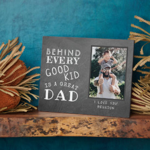 Custom Photo Of Great Dad With Kid Plaque