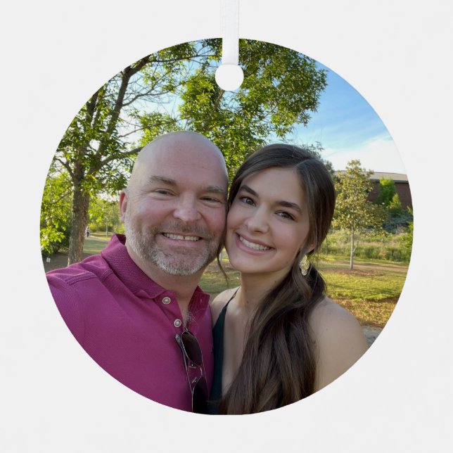 Custom photo ornament - dad daughter keepsake gift (Front)