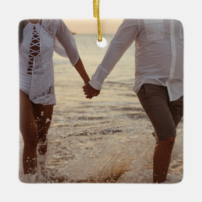 Custom Photo Ornament| Personalised Keepsake  Ceramic Ornament (Front)