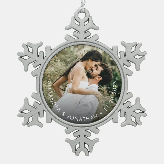 Custom Photo Ornament Personalized couple holiday (Front)