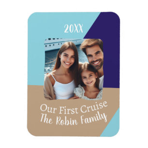 Custom Photo Our First Cruise Souvenir Magnet