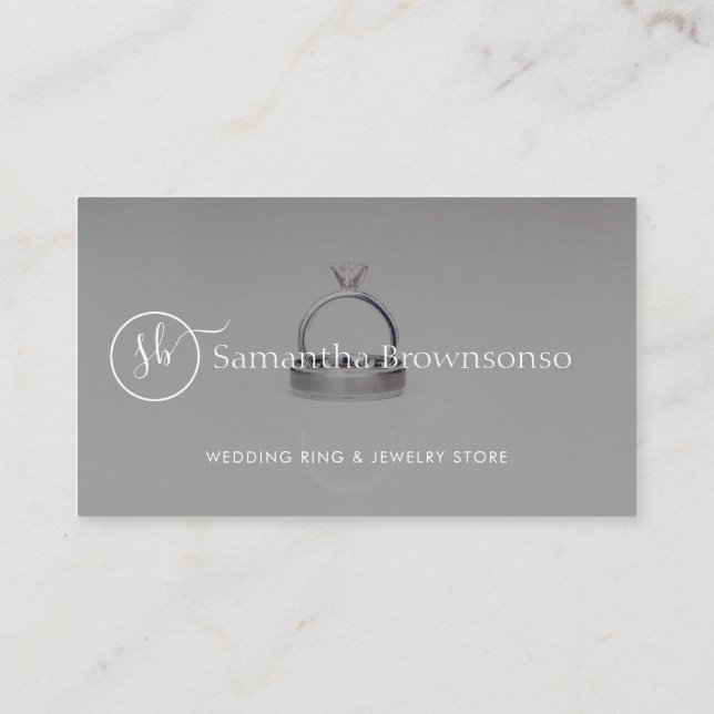 Custom Photo Overlay Wedding Planner Jewellery Rin Business Card (Back)