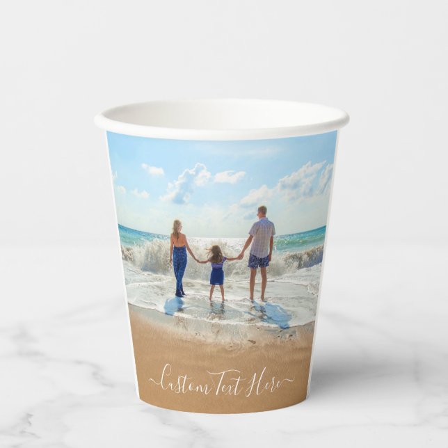 Custom Photo Paper Cups with Text Personalised (Front)
