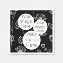 Custom Photo Paper Napkin with Poppy Flower 