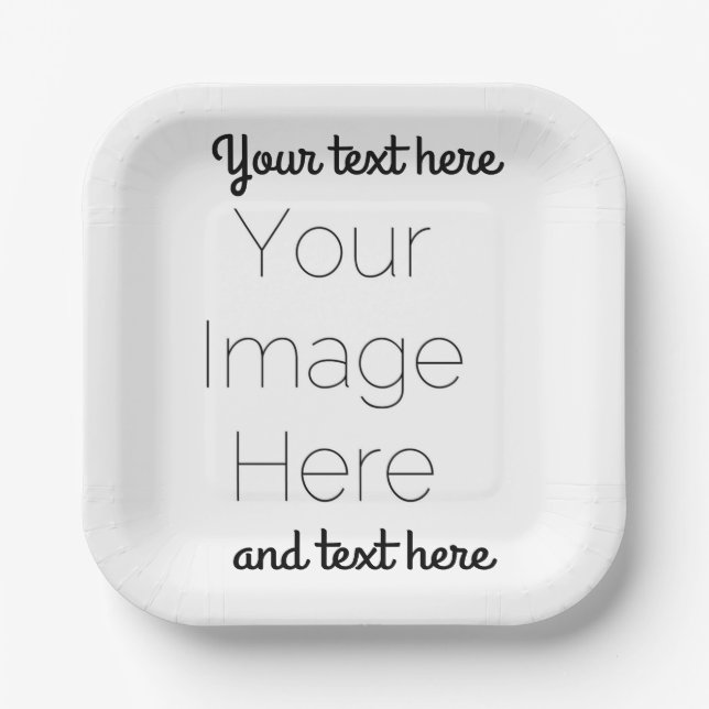 custom photo paper plate create your own party  (Front)
