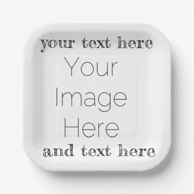 custom photo paper plate create your own party  (Front)
