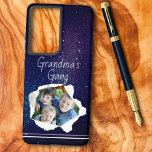 Custom Photo Paper Punch Hole Personalised Text  Samsung Galaxy Case<br><div class="desc">This template design features a placeholder photo of boys popping through a punched paper hole that YOU REPLACE with your favourite photo of family members or a pet(s). A square photo or a horizontal photo with subjects in the centre will work best. Personalise the template text, remove text or edit...</div>
