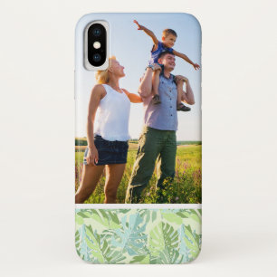 Custom Photo Pastel Tropical Palm Leaves iPhone X Case