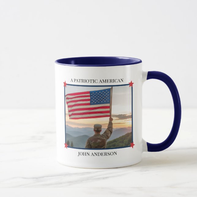 Custom Photo Patriotic Mug (Right)