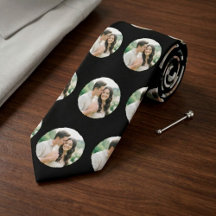 Custom Photo Pattern Wedding Tie, Personalised 