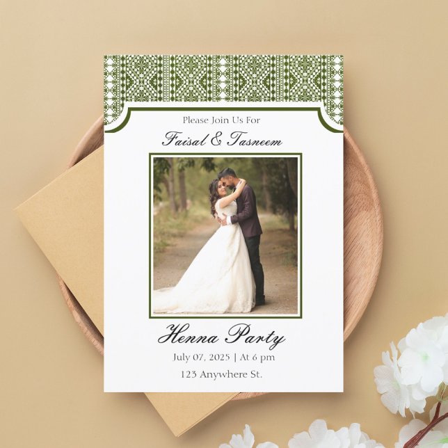 Custom Photo Personalised Arab Henna Invitation (Creator Uploaded)