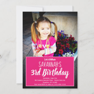 Custom Photo Personalised Birthday Party Invitation