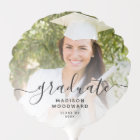 Custom Photo Personalised Black Script Graduation