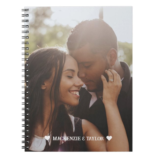 Custom Photo Personalised Couple Love Heart Notebook (Front)