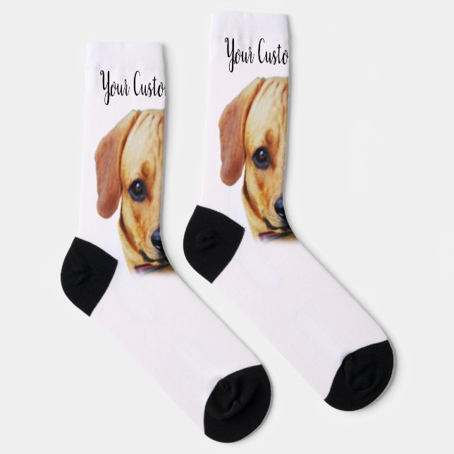 Custom Photo Personalised Dog Face Socks (Right)