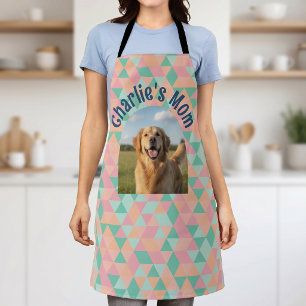 Custom Photo Personalised Dog Mum Geometric Apron