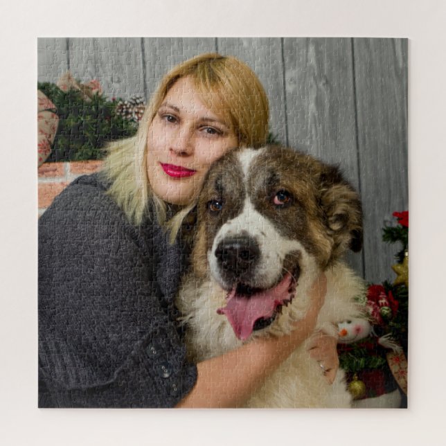 Custom Photo Personalised Double Picture  Jigsaw Puzzle (Vertical)