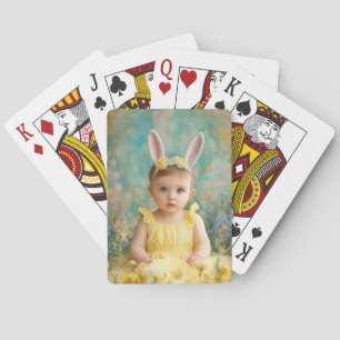 Custom Photo Personalised Easter Playing Cards