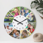 Custom Photo Personalised Family Children Friends Large Clock<br><div class="desc">Create your own customised 8 photo wall clock with your custom images.</div>