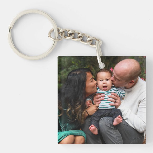 Custom Photo Personalised Family Key Ring (Front)
