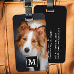 Custom Photo Personalised Family Pet Dog Monogram Luggage Tag<br><div class="desc">Embark on your travels with a touch of personality and a hint of whimsy with our Modern Photo Luggage Tag designed especially for dog lovers. Whether you're jetting off on a business trip or setting out on a vacation adventure, this luggage tag ensures that your belongings are both identifiable and...</div>