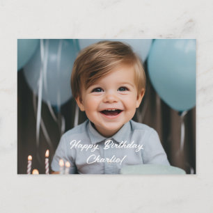 Custom photo personalised family son daughter holiday postcard