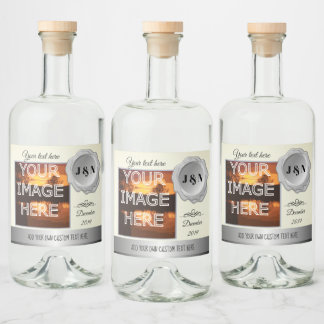 Custom Photo Personalised Gin Liquor Bottle Label