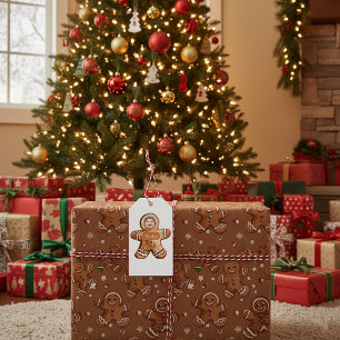 Custom photo personalised gingerbread man  gift tags