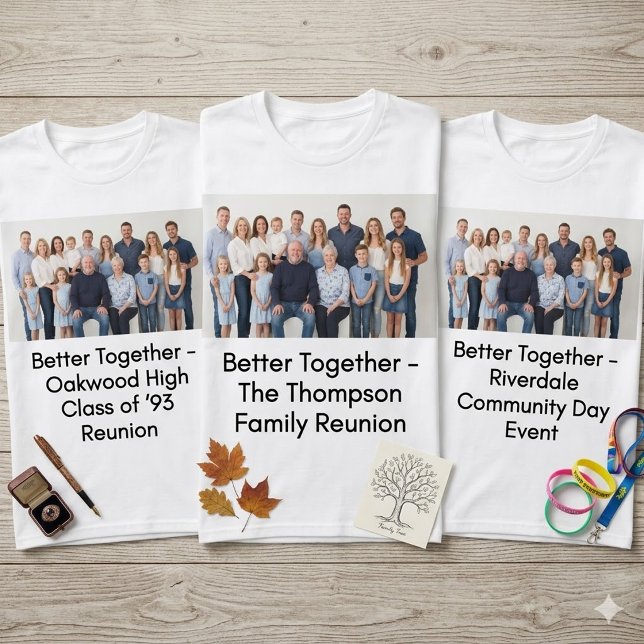 Custom Photo Personalised Group Event Keepsake T-Shirt (Creator Uploaded)