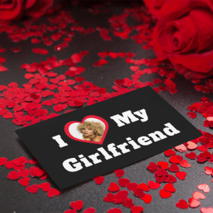 Custom Photo Personalised I Love My Girlfriend Rectangular Sticker