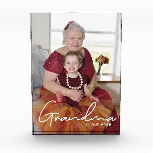 Custom Photo Personalised I love You Grandma Block