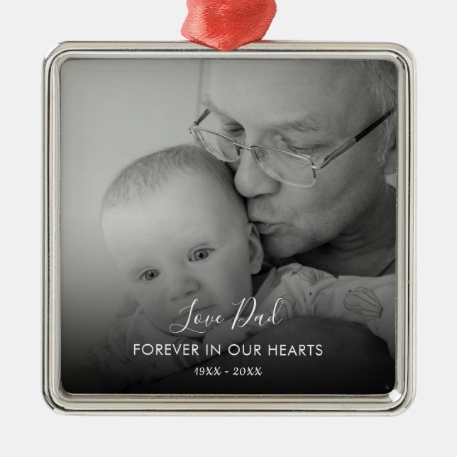 Custom Photo Personalised Memorial Death Metal Orn Ornament (Front)