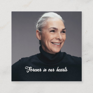 Custom Photo Personalised Memorial Funeral  Square Business Card