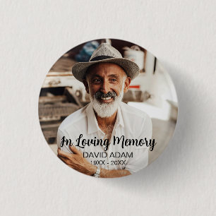 Custom Photo Personalised Memorial Tribute Funeral 3 Cm Round Badge
