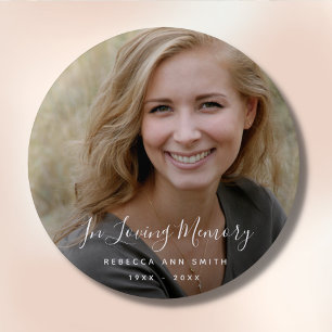 Custom Photo Personalised Memorial Tribute Funeral 3 Cm Round Badge