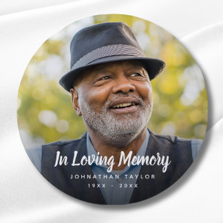 Custom Photo Personalised Memorial Tribute Funeral 3 Cm Round Badge