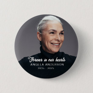 Custom Photo Personalised Memorial Tribute Funeral 6 Cm Round Badge