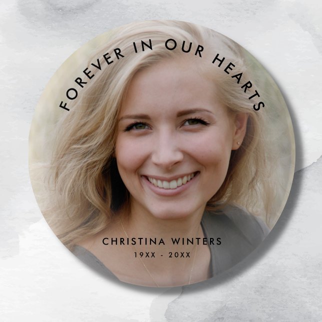 Custom Photo Personalised Memorial Tribute Funeral 6 Cm Round Badge (Photo Memorial Button )