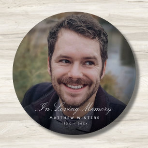 Custom Photo Personalised Memorial Tribute Funeral 6 Cm Round Badge