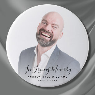 Custom Photo Personalised Memorial Tribute Funeral 7.5 Cm Round Badge