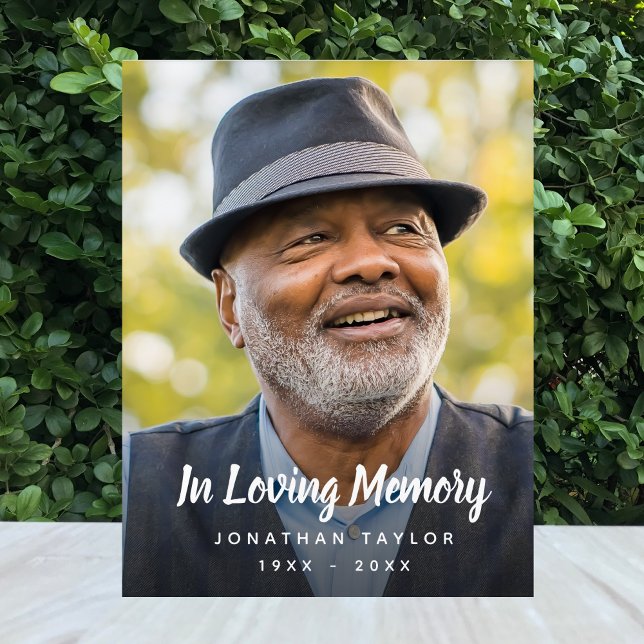 Custom Photo Personalised Memorial Tribute Funeral Acrylic Sign (Photo Memorial Sign)