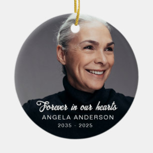 Custom Photo Personalised Memorial Tribute Funeral Ceramic Ornament