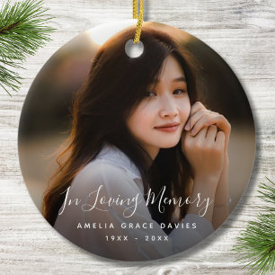 Custom Photo Personalised Memorial Tribute Funeral Ceramic Ornament