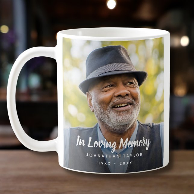 Custom Photo Personalised Memorial Tribute Funeral Coffee Mug (Photo Memorial Coffee Mug)