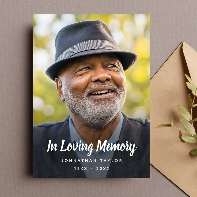 Custom Photo Personalised Memorial Tribute Funeral Invitation (Photo Memorial Card)