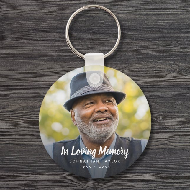 Custom Photo Personalised Memorial Tribute Funeral Key Ring (Custom Photo Memorial Keychain)