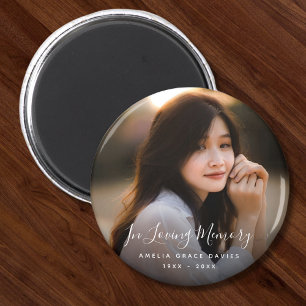 Custom Photo Personalised Memorial Tribute Funeral Magnet