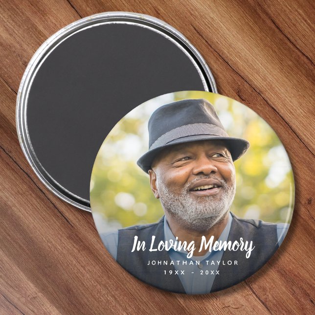 Custom Photo Personalised Memorial Tribute Funeral Magnet (Photo Memorial Magnet)