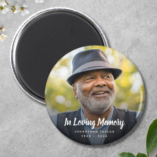 Custom Photo Personalised Memorial Tribute Funeral Magnet